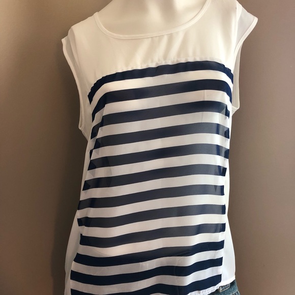 FATE sheer sleeveless blouse. Stitch fix top - Picture 2 of 4